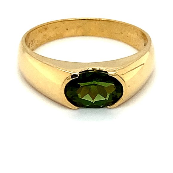Chrome Tourmaline 1.00ct Solid 18K Gold Ring - Picture 1 of 7